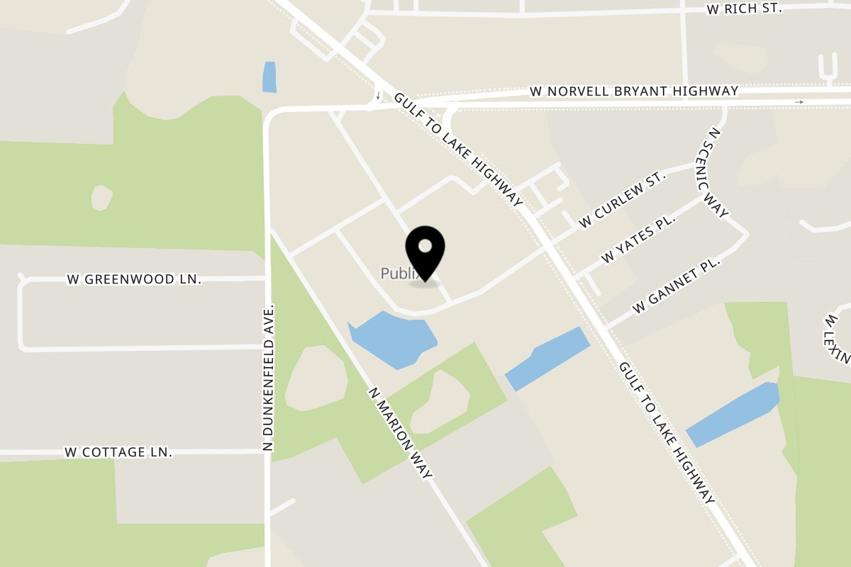 Map showing the location of Brothers Pizza on 6746 W Gulf to Lake Hwy in Crystal River